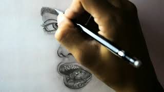 Drawing, shading and blending a minimalistic face with graphite pencils
