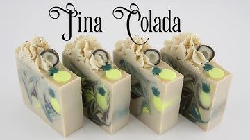 Pina Colada: Drop Hanger Swirl, Piping, and Soap Dough Embeds