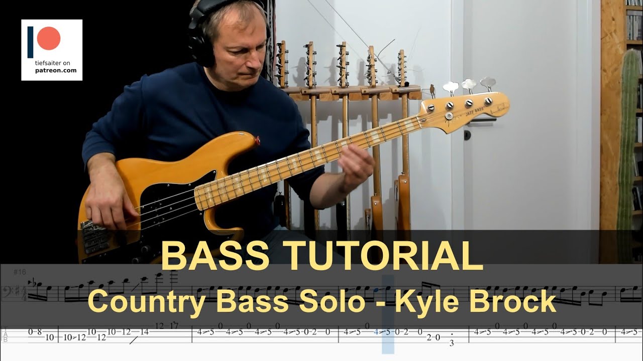 Country Bass Solo - Kyle Brock | Bass Tutorial (Sheet + TABs) - YouTube