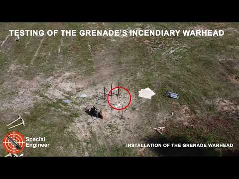 Testing of the grenade’s incendiary warhead.