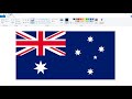 How to draw australian flag in ms paint  drawing flag of australia  australian flag drawing
