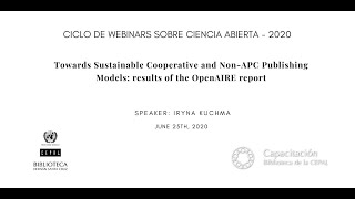 WEBINAR - Towards Sustainable Cooperative & Non-APC Publishing Models: results of OpenAIRE report