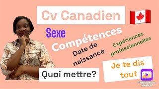 Comment faire son #cv #canadien je te montre comment procéder éléments à éviter #immigration #visa