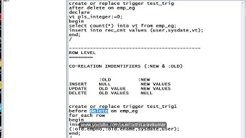 PLSQL: Triggers part-3 (row level)