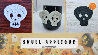 Crochet Skull pattern | Easy Crochet Halloween Decorations for Beginners | Crochet Skull earrings by Hopeful Turns 2,510 views 7 months ago 14 minutes, 7 seconds