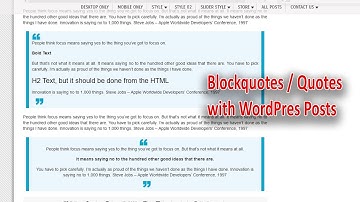 How to add Block-quotes / Quotes with WordPress Posts and Pages easily ?