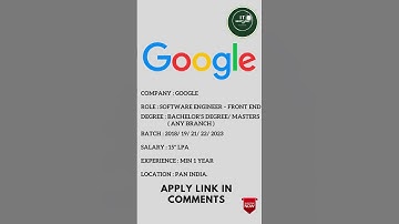 Google Hiring Freshers 2023 | For Software Engineer – Front End (Google Cloud) #google | latest jobs