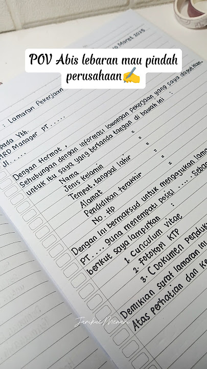 Contoh Surat Lamaran Kerja Tulisan Tangan #surat #lamarankerja #career