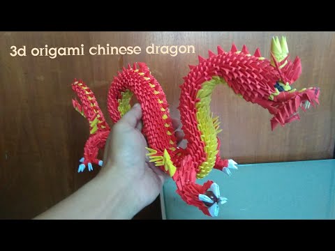 Papercraft 3d origami chinese dragon tutorial - easy part 2