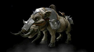 Fantasy 3D Armour Boar -  Lightwave 3d. Testing idle, walk and run animation. (work in progress)