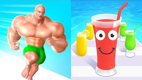 Juice Run 3D vs Muscle Rush 3D 🍕🍕❤❤💚💚🍕🍕Walkthrough Android IOS Gameplay DJ666