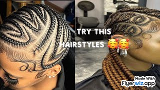 NEW AND LATEST BRAIDING HAIRSTYLES IDEAS FOR BLACK WOMEN 2024🥰 |cornrow hairstyle with love design