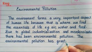 Essay On Environmental Pollution Environmental Pollution Essay English Handwriting Eng Teach Youtube
