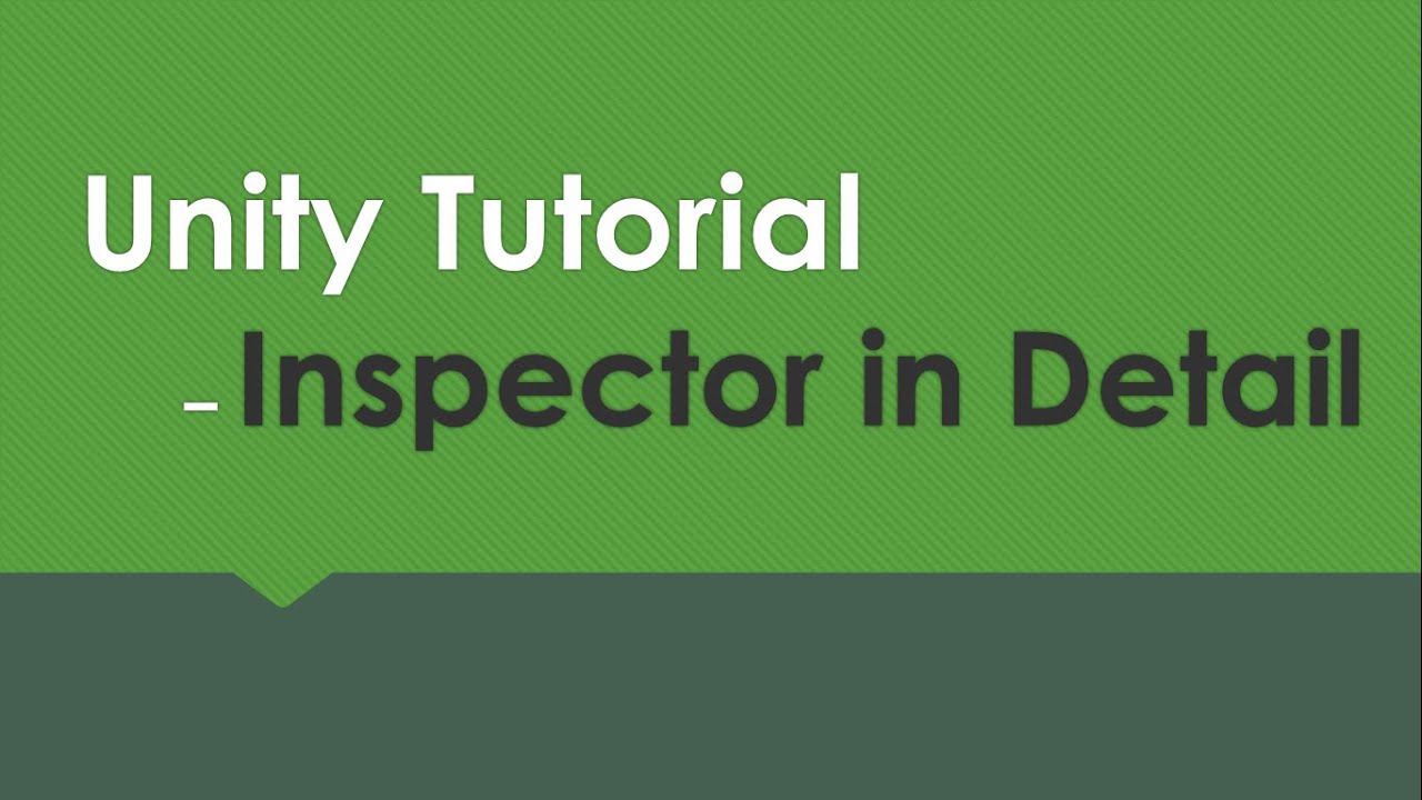 Unity Tutorial - Inspector - YouTube