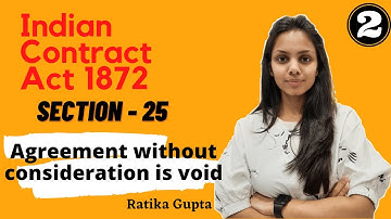 AGREEMENT WITHOUT CONSIDERATION IS VOID | SECTION-25 (Contract Act 1872)