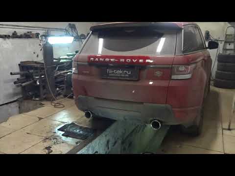 Красивое звучание выхлопной системы Range Rover Sport 5L