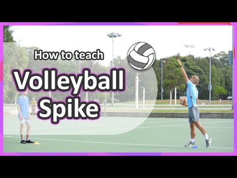 Spiking/hitting (grade 3-6) | Teach Volleyball Skills - YouTube