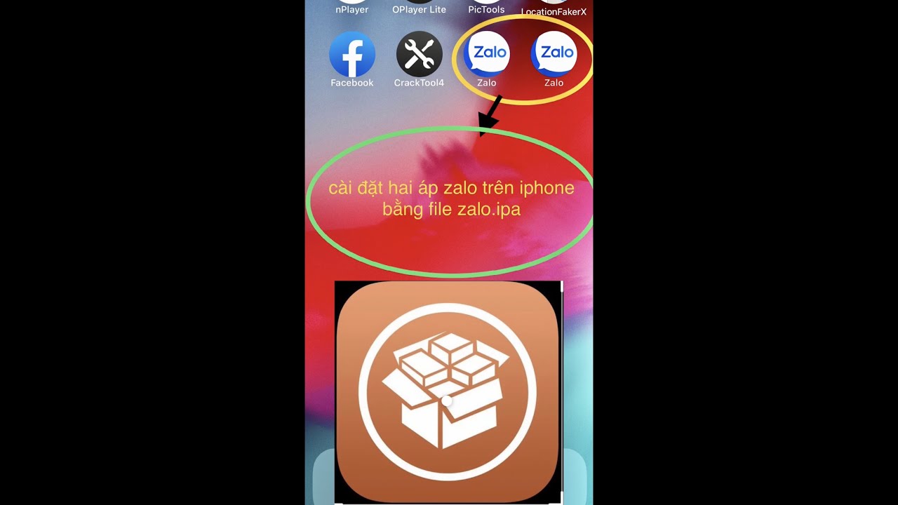 cài đặt hai áp zalo trên iphone đã jailbreak - youtube