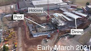 Tsai Field House Construction Update: March 2021 Drone Footage