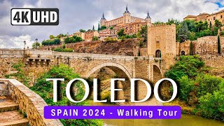 TOLEDO  4K Walking Tour Spain 2024 ⚔ CAPTIONS (▶ 104 min)
