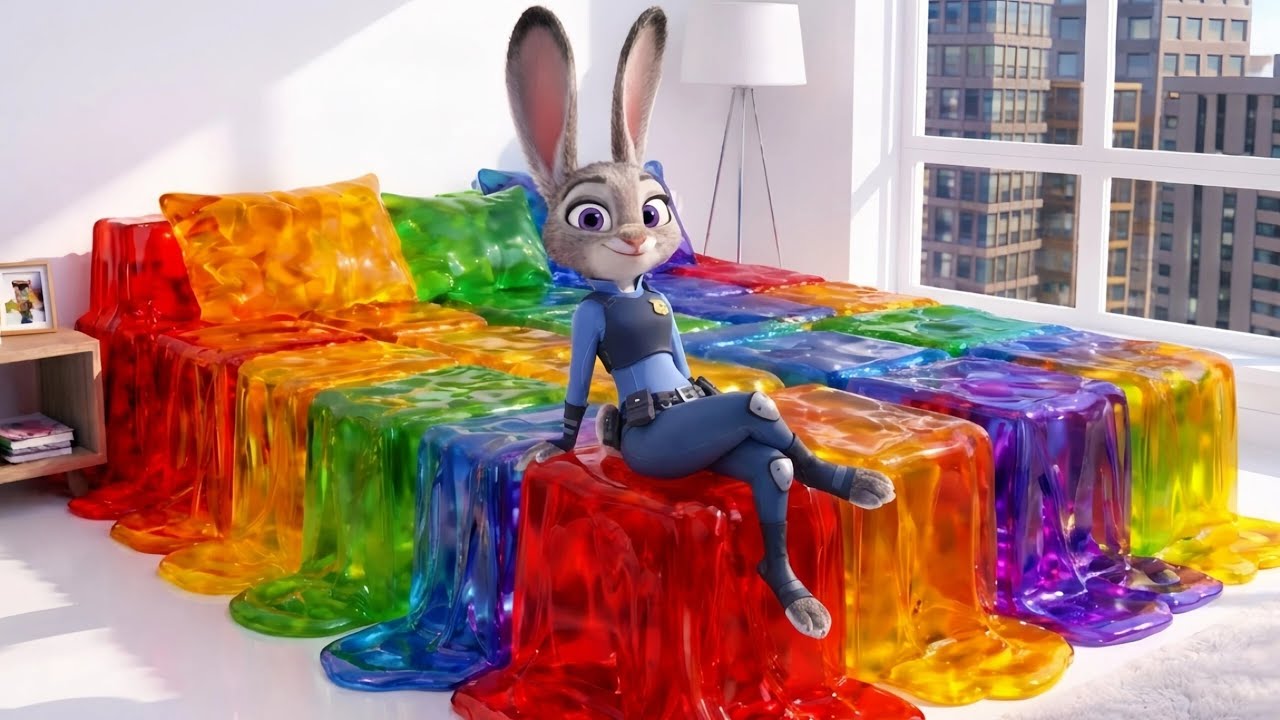 ゼリー世界で過ごすジュディ｜ズートピア（お正月）