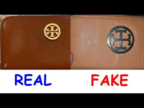 Real vs Fake Tory Burch purse. How to spot fake Tory Burch wallet and bags  