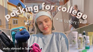 PACKING FOR COLLEGE in Europe | study abroad in Spain