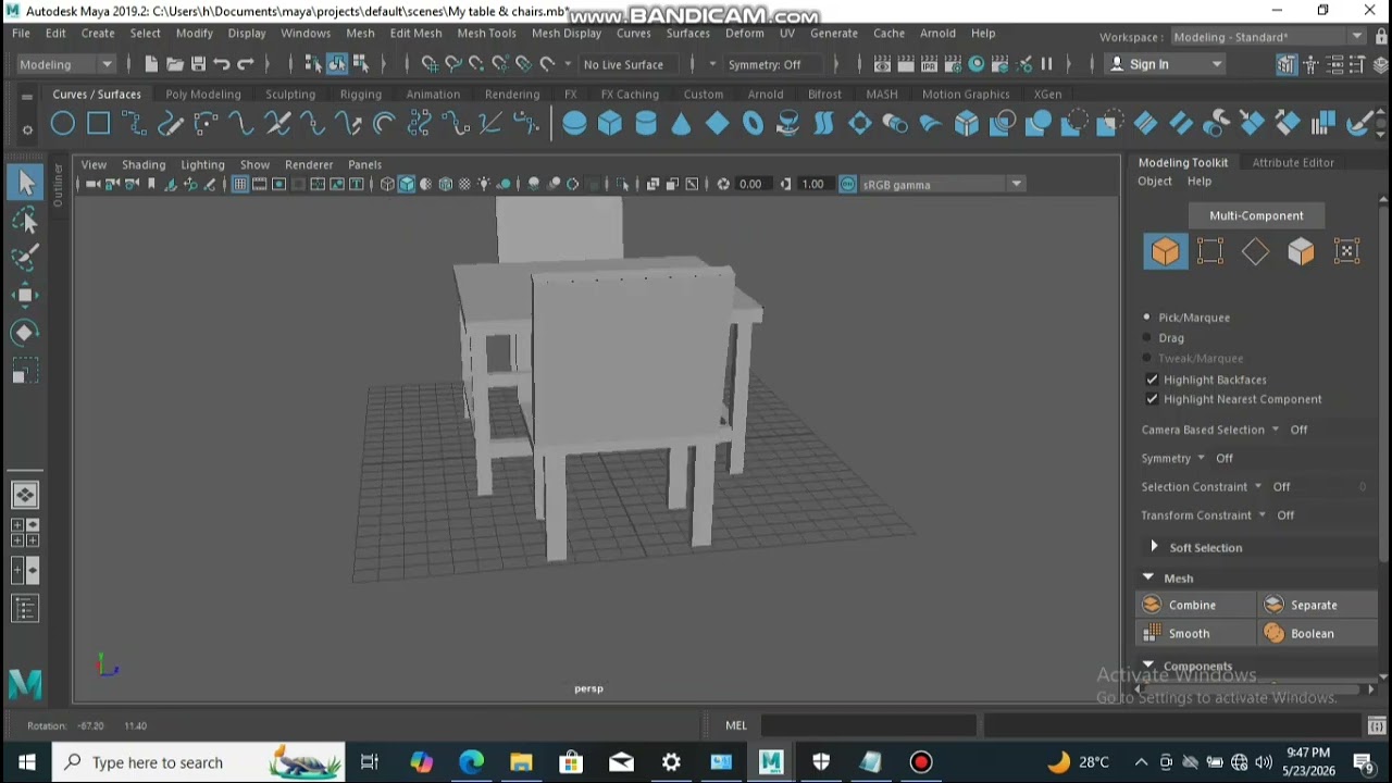 Maya Beginner Project – Simple Table Modeling (Week 1) - YouTube