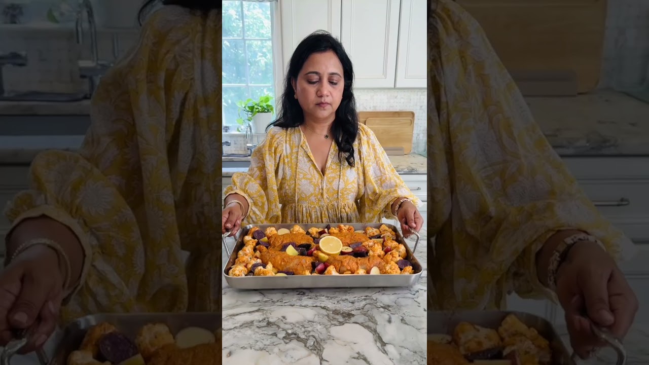 #shorts Sheet Pan Tandoori Chicken and Vegetables