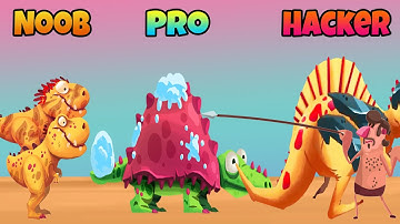 Dino bash - NOOB vs PRO vs HACKER - spino max level