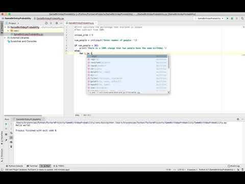 Python Program Calculating the Same Birthday Probability
