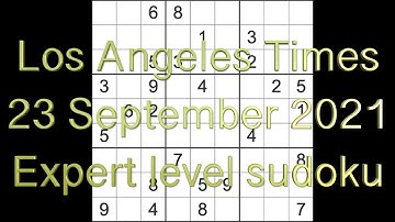 Sudoku solution – Los Angeles Times sudoku Expert level
