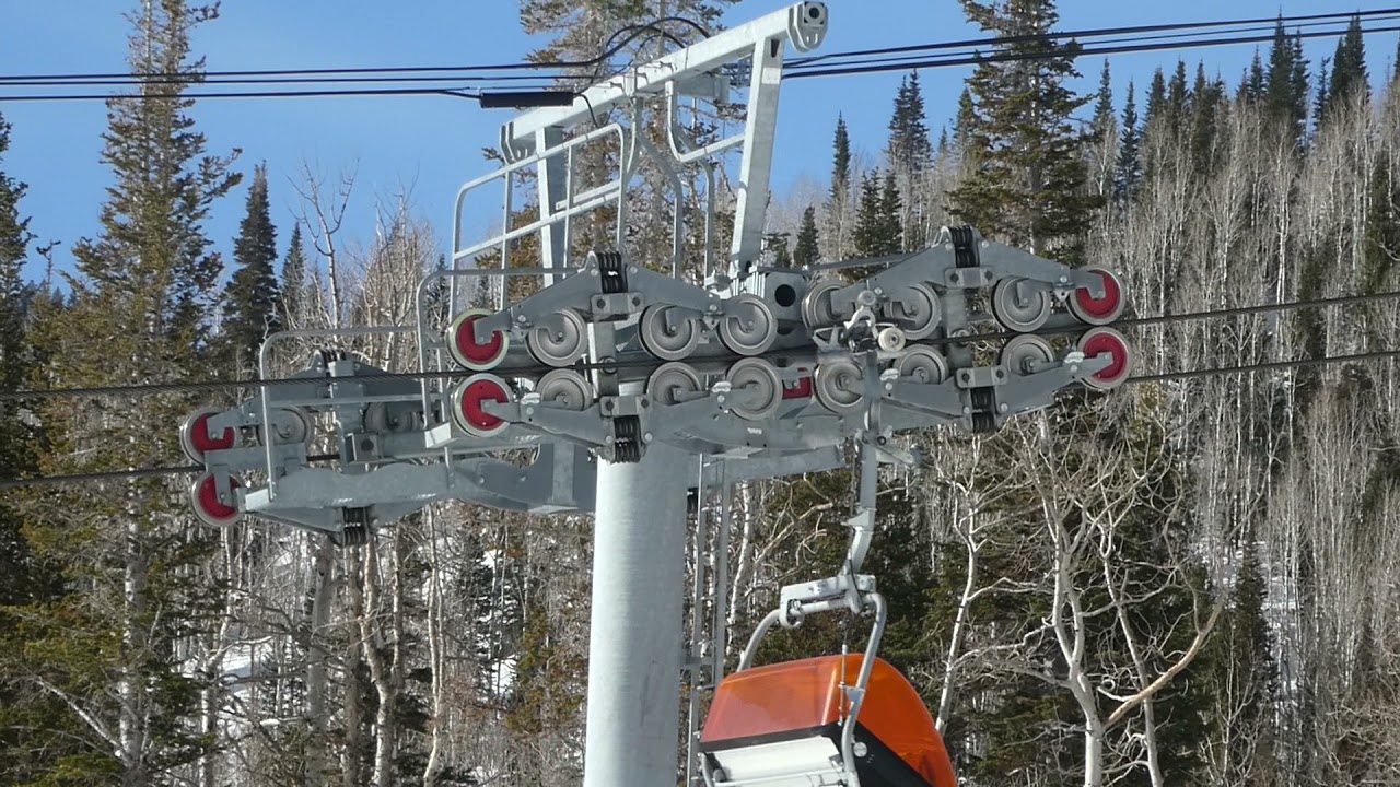 Doppelmayr Double Combo Assembly Orange Bubble Express Park City