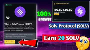 Binance Learn & Earn | Solv Protocol (SOLV) Quiz Answers | Get Free 20 SOLV Today