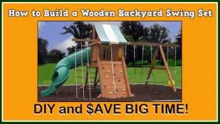 How to Build a Wooden Backyard Swing Set http://Landscape-Rocks.com/swing-set.htm How to Build a Wooden Backyard Swing ...