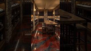 Luxury Mansion Wine Cellar Transformation: Epic Metallic Epoxy Floor Timelapse  #luxurylifestyle