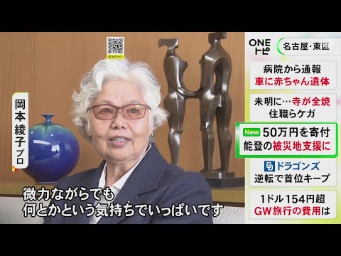 能登半島地震の被災地を支援…プロゴルファーの岡本綾子さんらから寄付金 日本赤十字社を通じて被災地へ