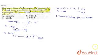How Many Liters Of Chlorine Gas, Cl2, Measured At 0 C And 1 Atm Are Released