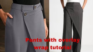 How to draft a  female pant pattern with an overlay wrap design | Detailed Tutorial | #diy #newvideo