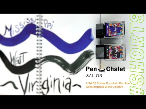 Sailor USA 50 States West Virginia And Mississippi Fountain Pen Ink Swatches