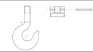 Drawing - Single Sheave Pulley - CAD step-by-step - Step 2 - Draw the nut and Taper Pin