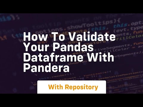 How to validate your pandas dataframe with pandera