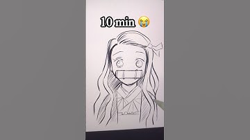 How to draw nezuko 10sec, 30sec, 1min, 10min