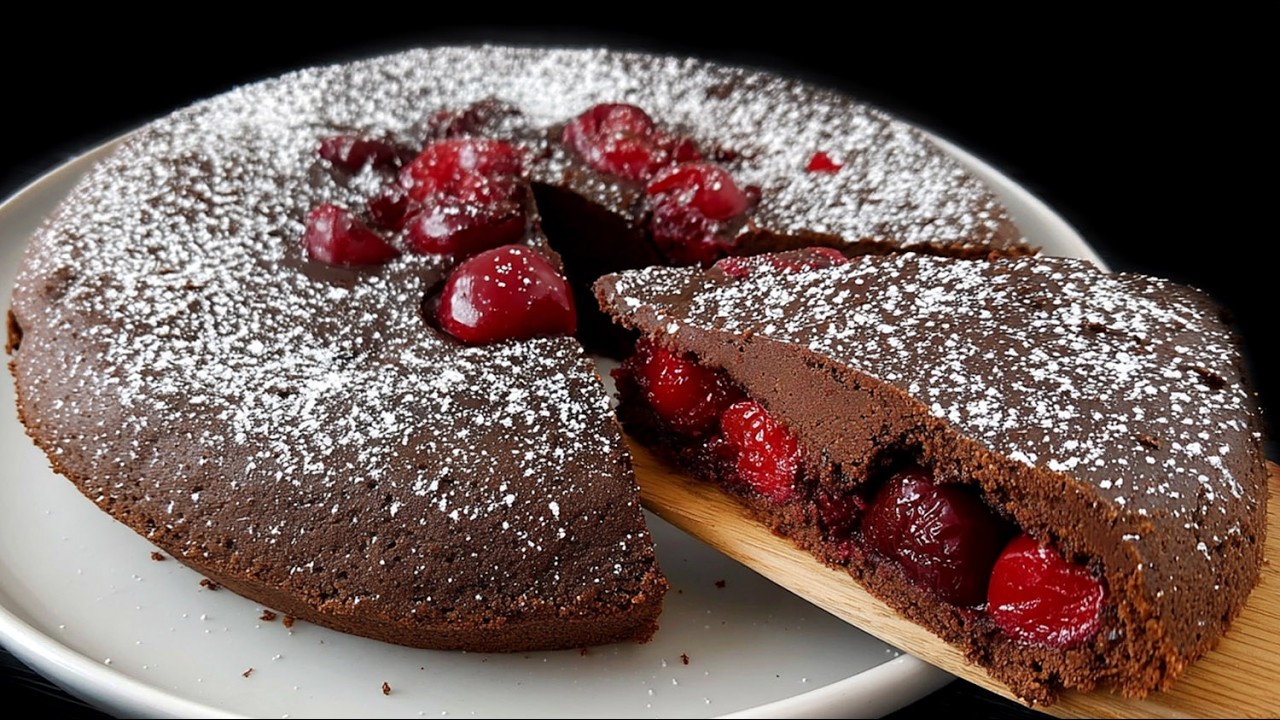 Пирог за 5 минут! Вишневый пирог тает во рту, как ураган! Просто и вкусно.