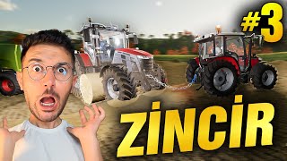 TRAKTÖR TAKILDI ZİNCİRLE ÇEKTİK !! Farming Simulator Türkçe