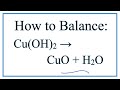 Balancing Chemical Equations Concepts