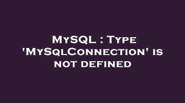 MySQL : Type 
