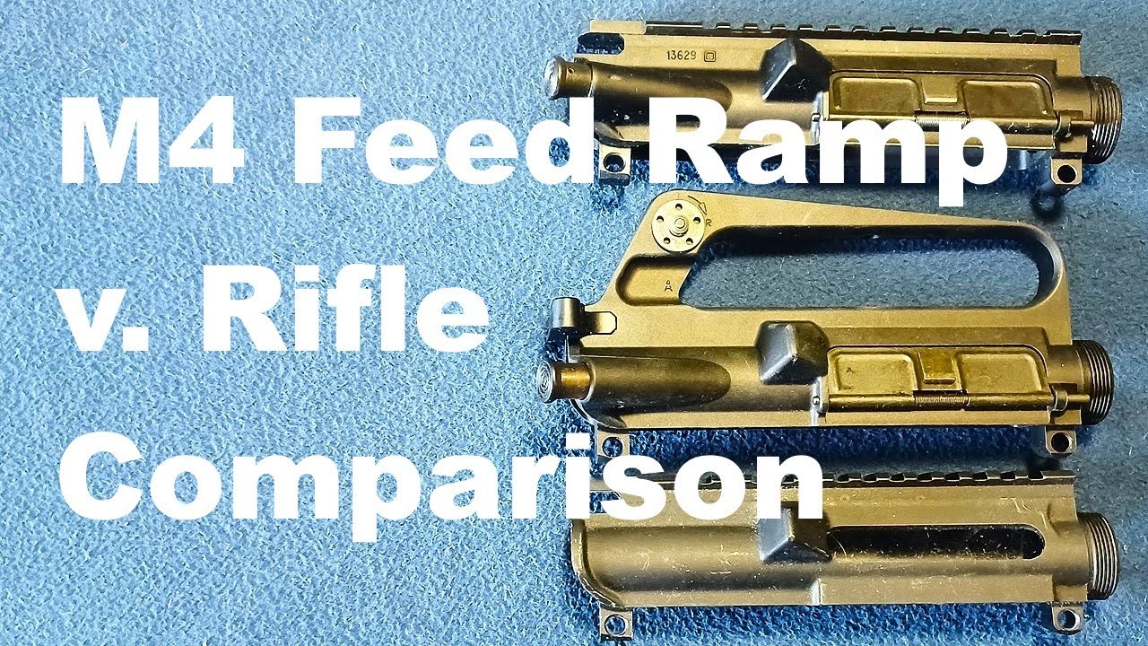 M4 Feed Ramp Receiver versus AR15 Rifle Receiver (No Ramps) Comparison ...