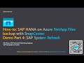 How-to: SnapCenter for SAP HANA - Demo Part 4: System Refresh