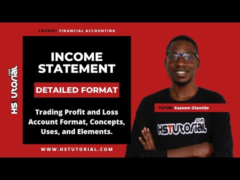 Trading Profit and Loss Account Format - Income Statement